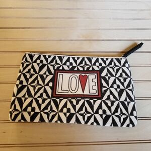 Brighton Black and White Love Cosmetic Bag